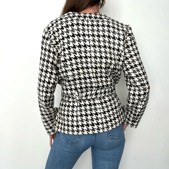 EUC E.col.o.gie Belted Houndstooth Wool Jacket - Picture 4 of 6